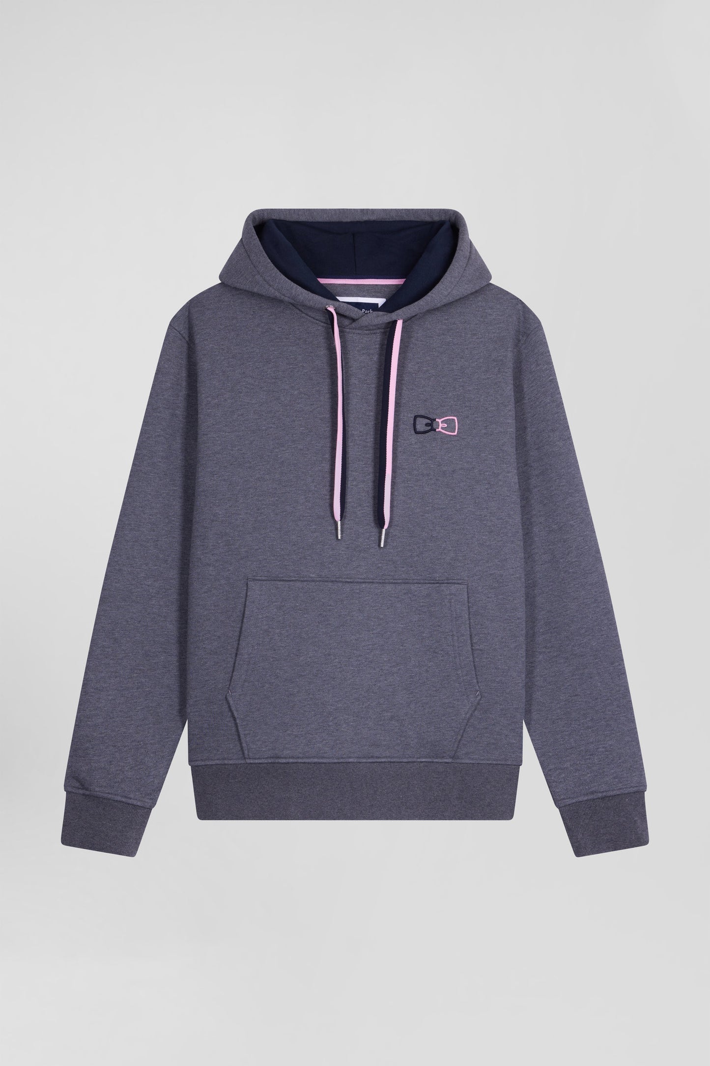 Relaxed grey cotton hoodie