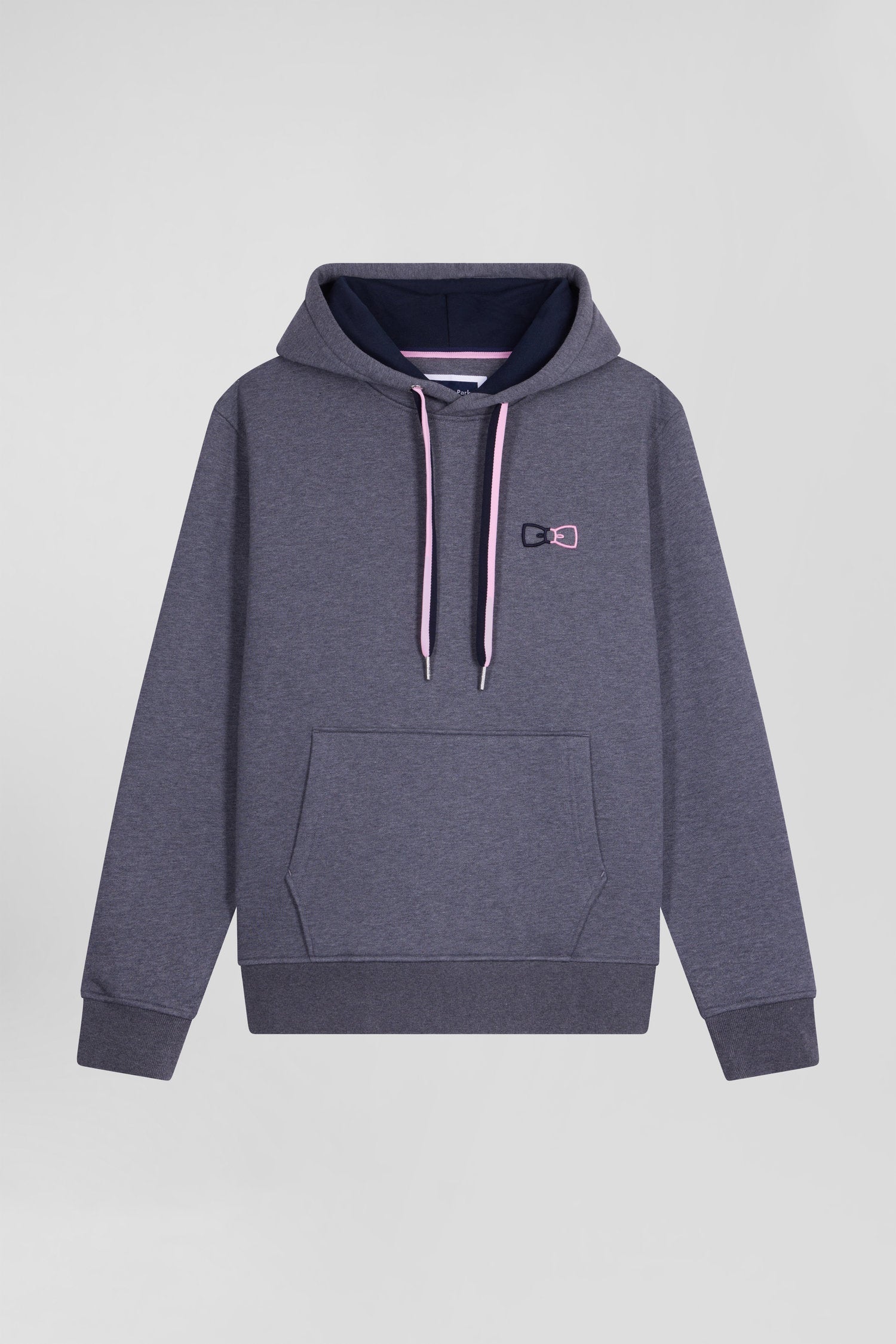 Relaxed grey cotton hoodie