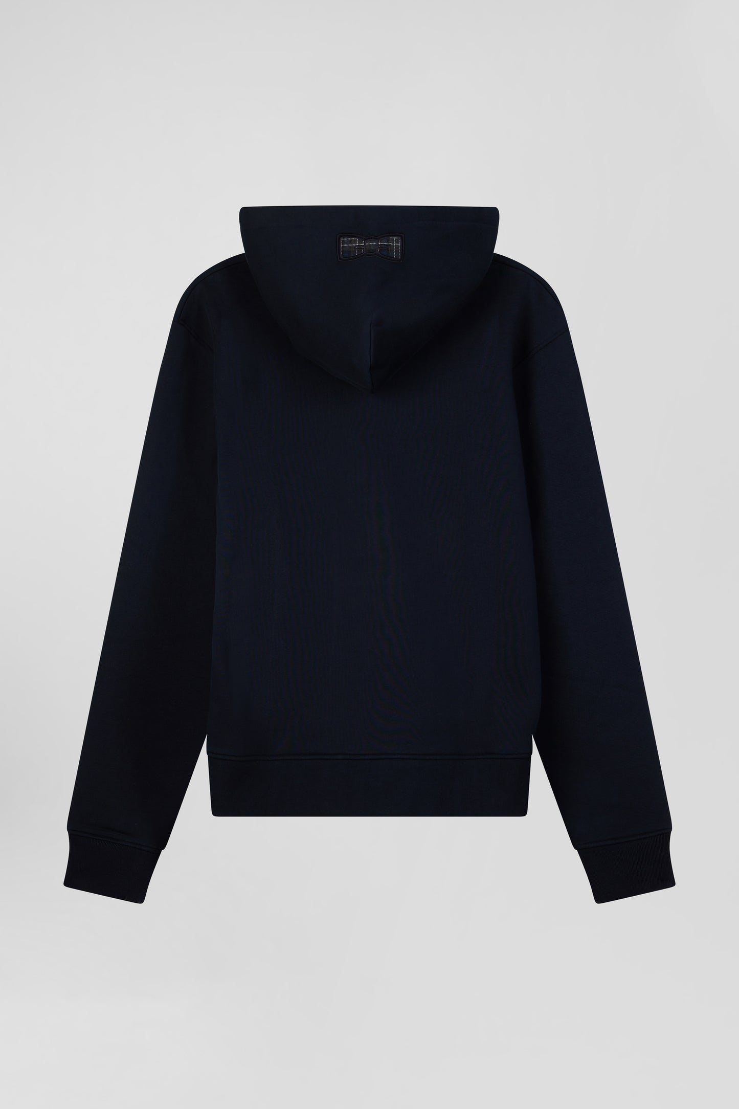 Relaxed navy blue cotton blend hoodie