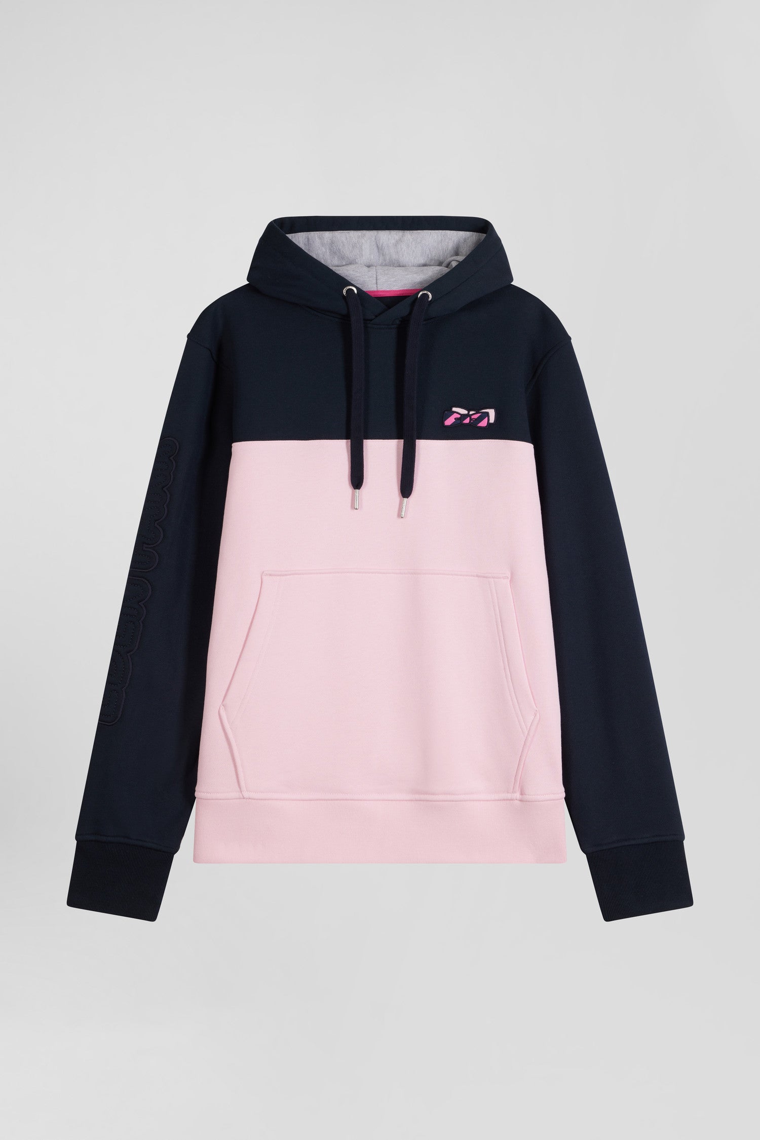 Regular pink cotton hoodie