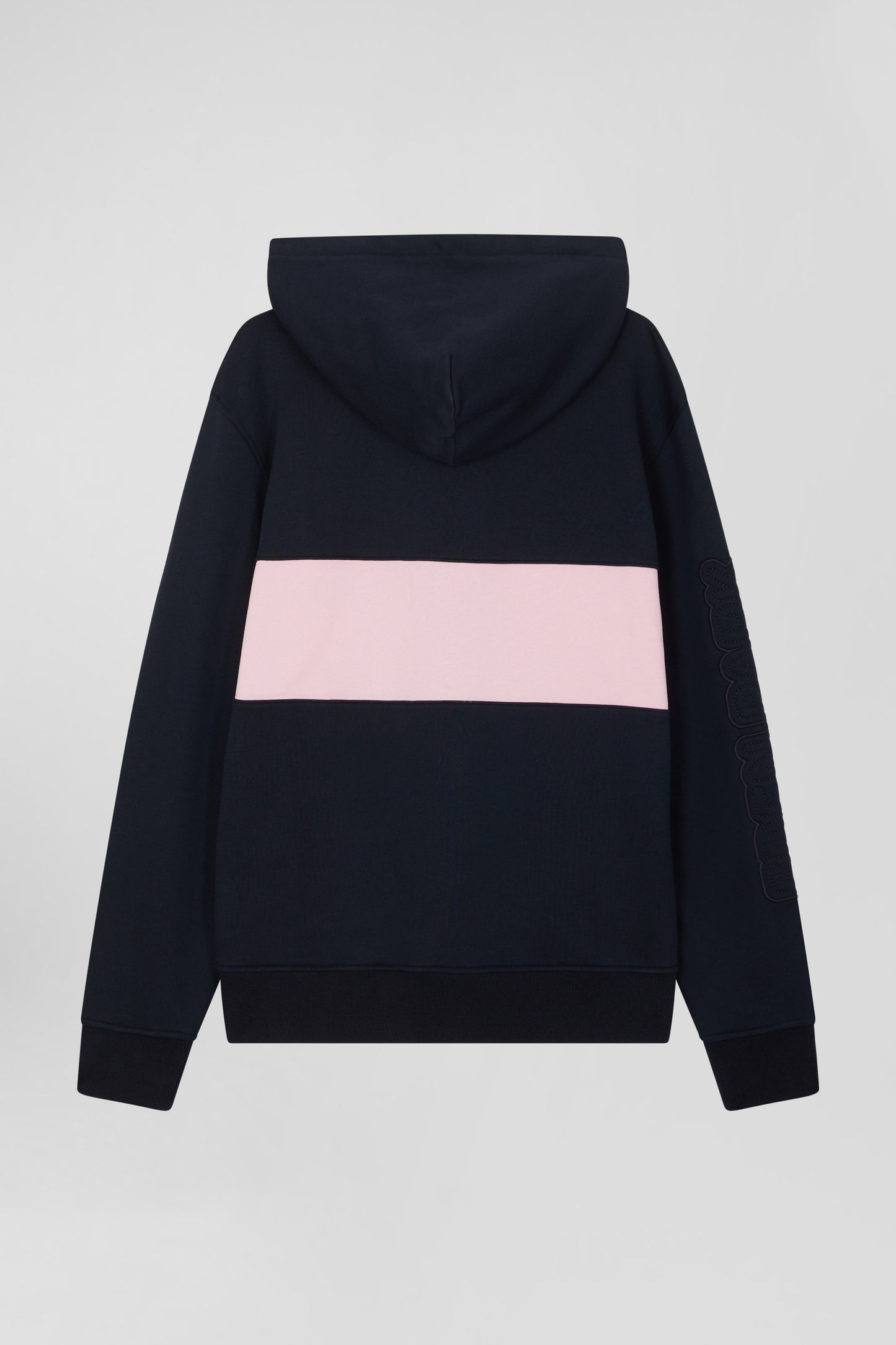 Regular pink zipped cotton hoodie