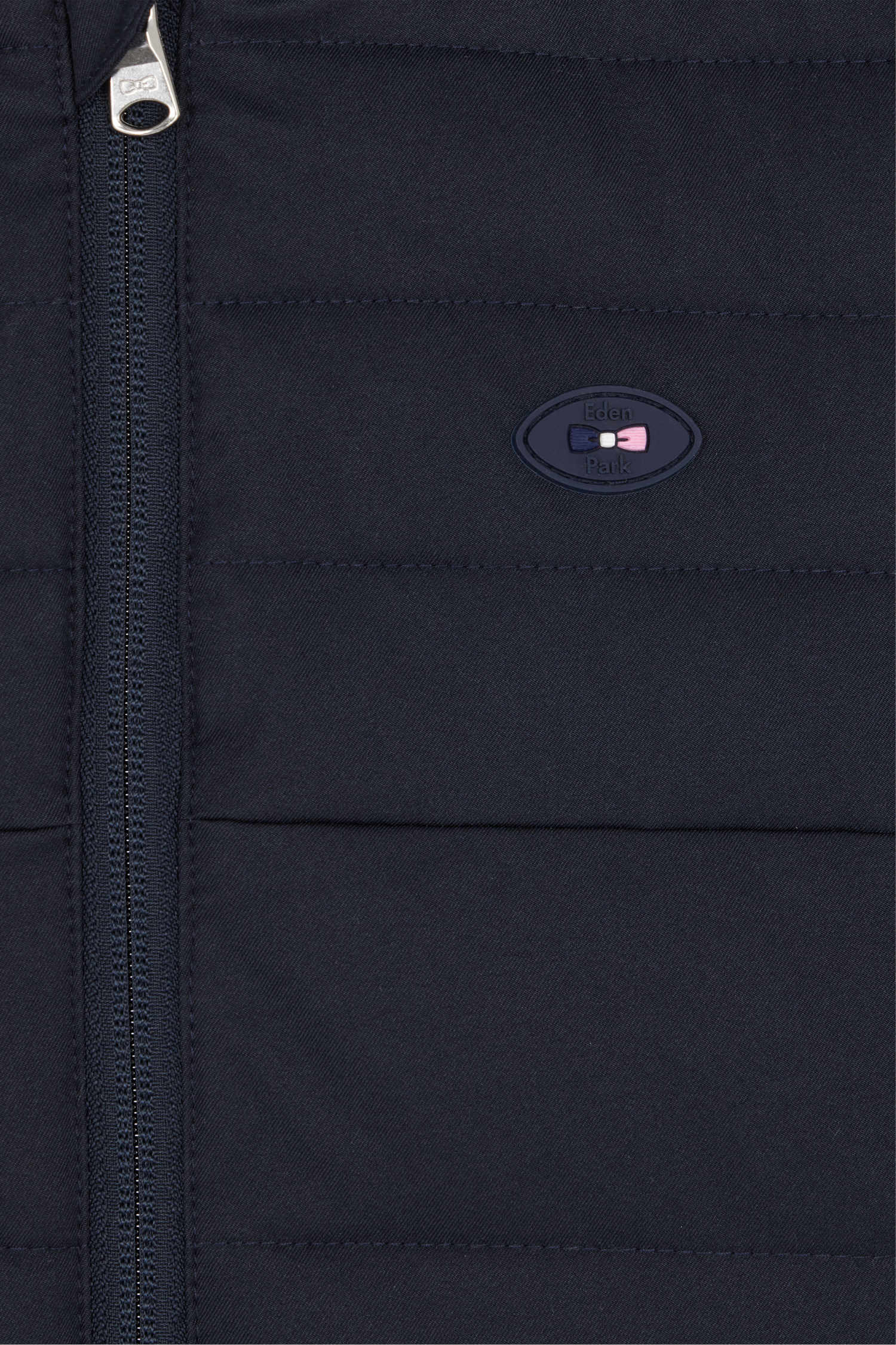 Regular navy blue padded zipped hoodie