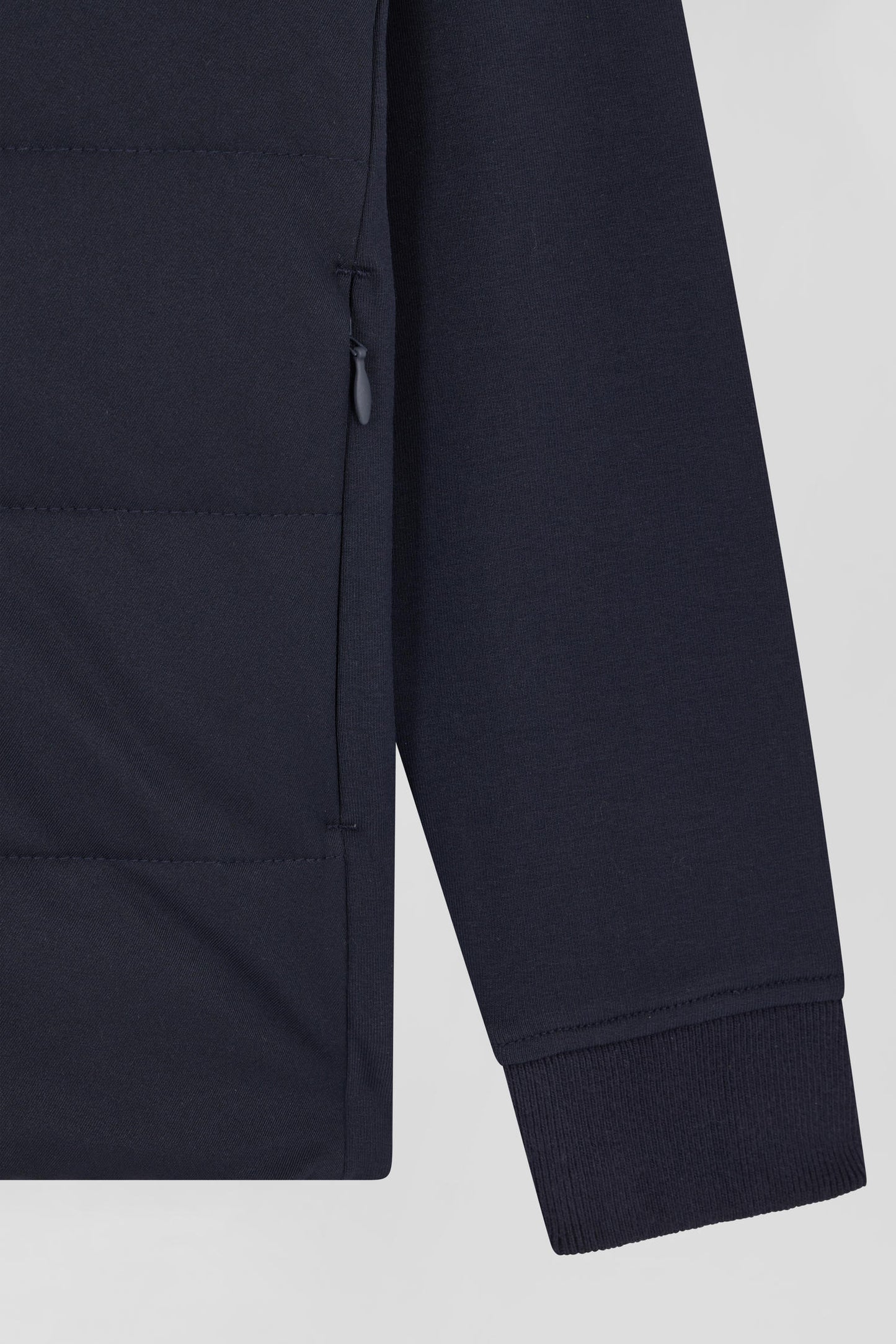 Regular navy blue padded zipped hoodie