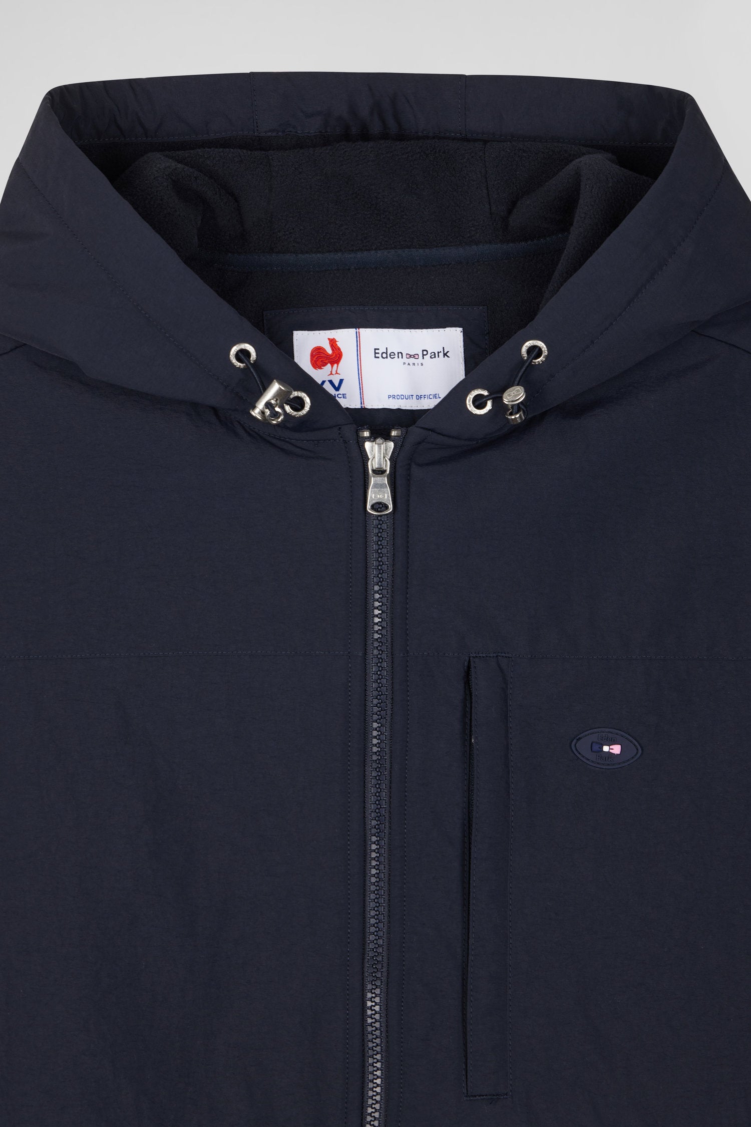 Regular navy blue zipped hoodie