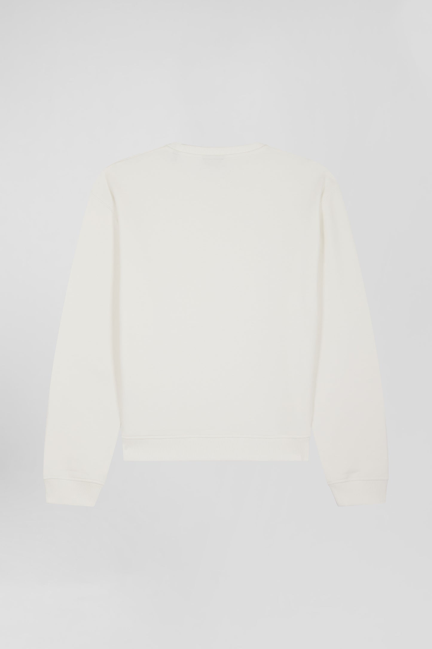 Oversize ecru round neck cotton sweatshirt