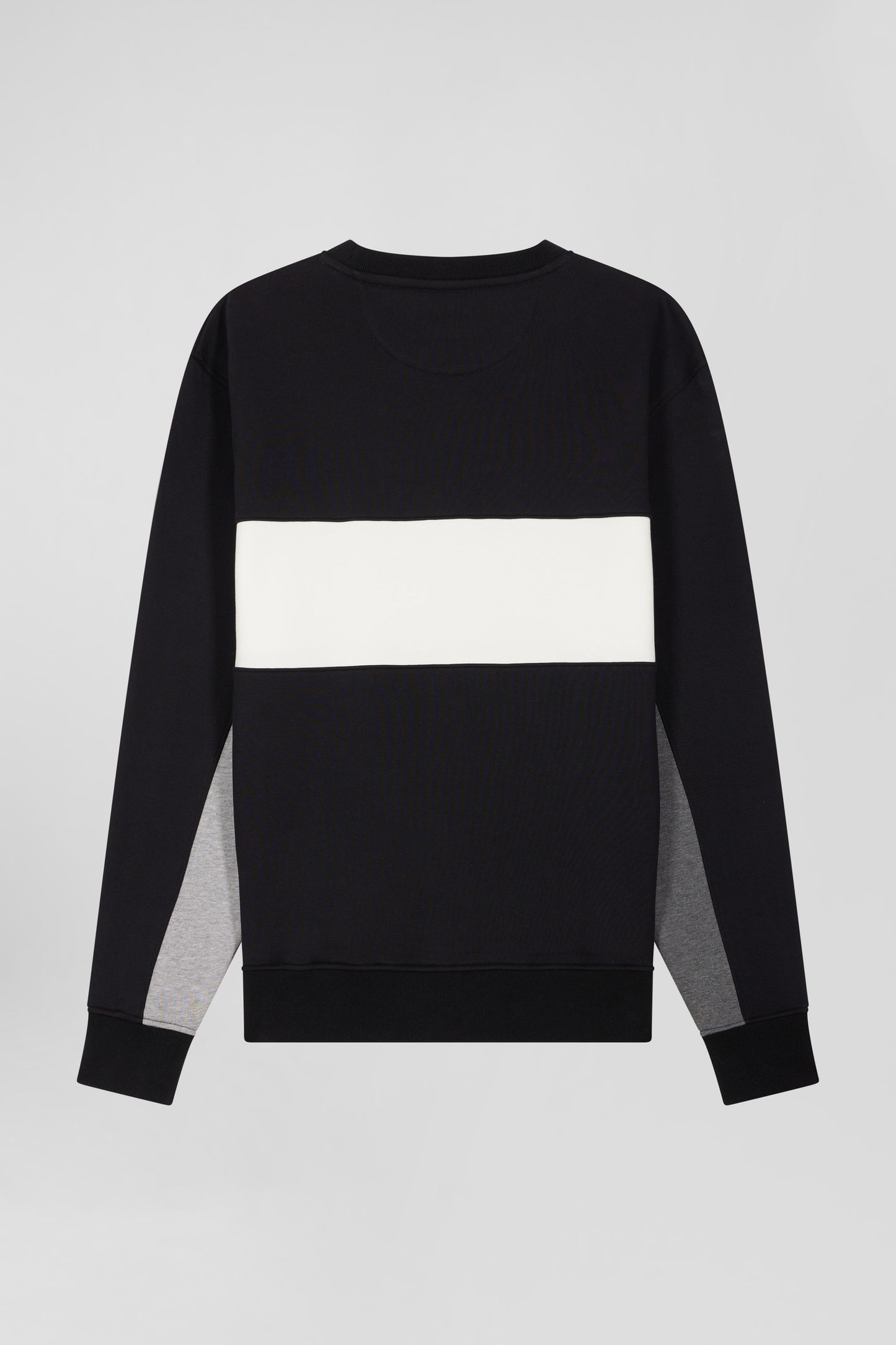 Black cotton crewneck sweatshirt in a Relaxed fit