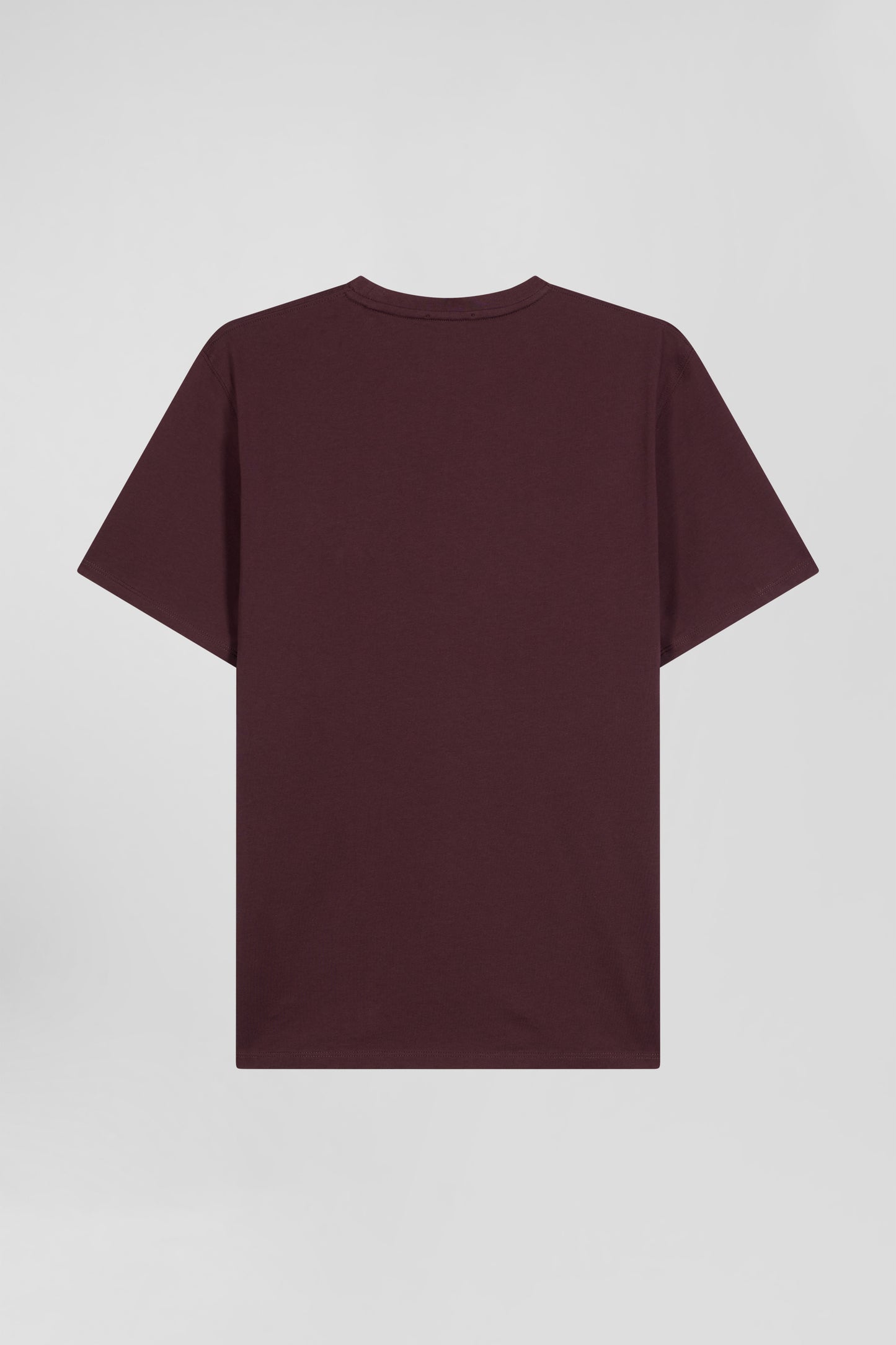 Regular burgundy Pima cotton short-sleeved T-shirt