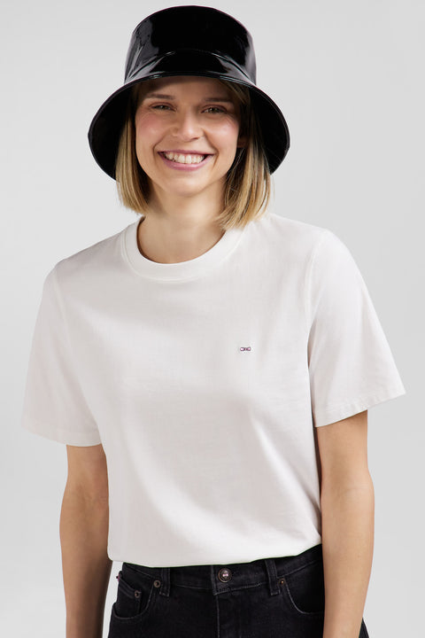 Modern ecru cotton short-sleeved T-shirt - Image 3