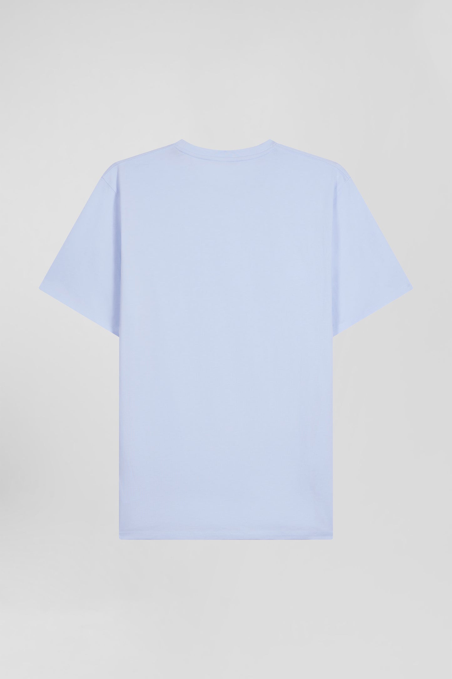 Regular sky blue Pima cotton short-sleeved T-shirt