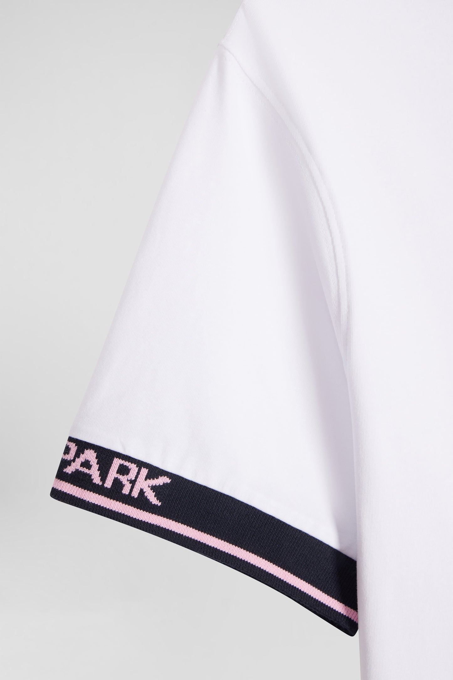 Slim white short-sleeved cotton T-shirt with Eden Park ribs