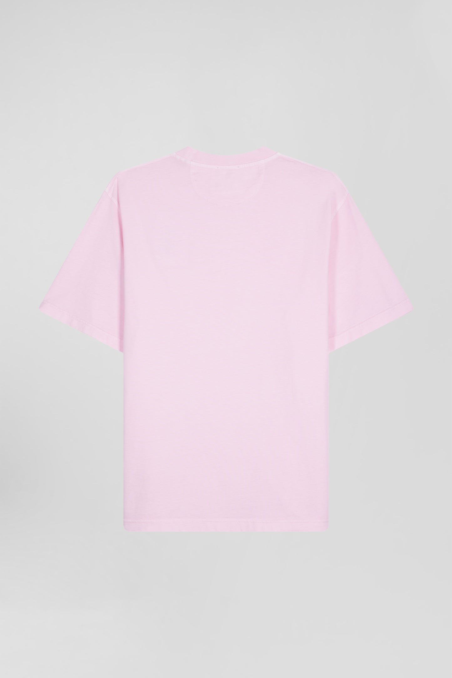 T-shirt manches courtes unisexe en coton surteint uni rose coupe Oversized