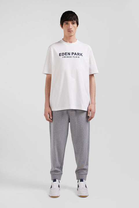 Oversize ecru Eden Park French Flair cotton short-sleeved T-shirt - Image 1