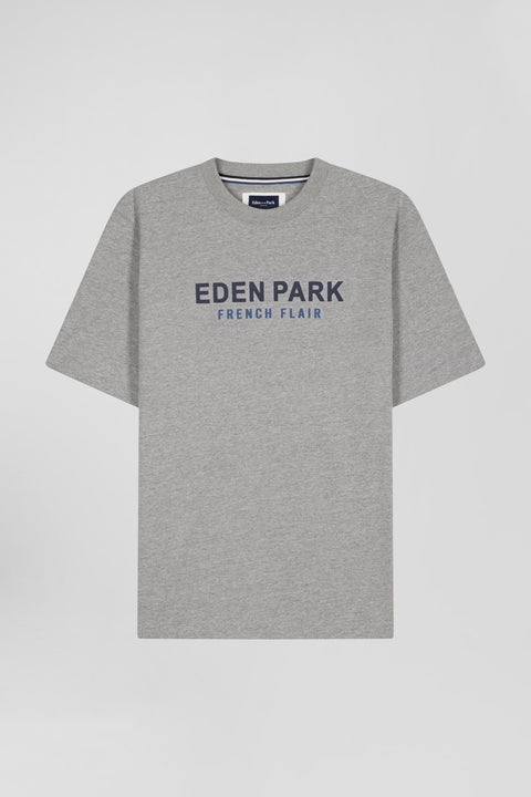 Oversize grey Eden Park French Flair cotton short-sleeved T-shirt - Image 2