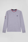 Regular grey XV de France long-sleeved cotton T-shirt