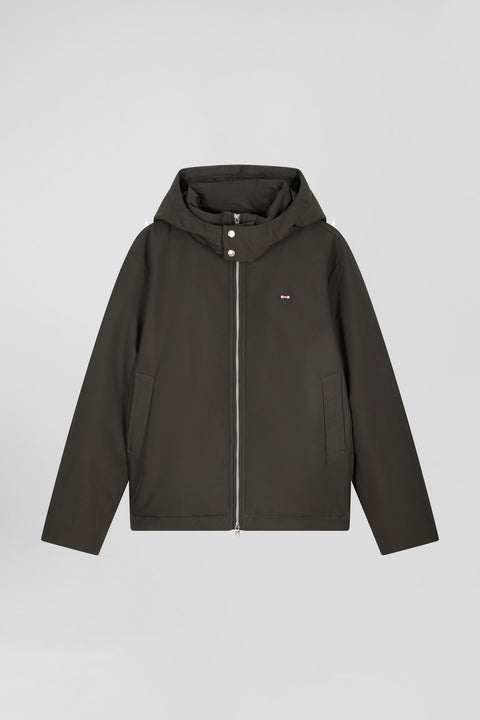 Khaki hooded zip-up jacket - Image 2