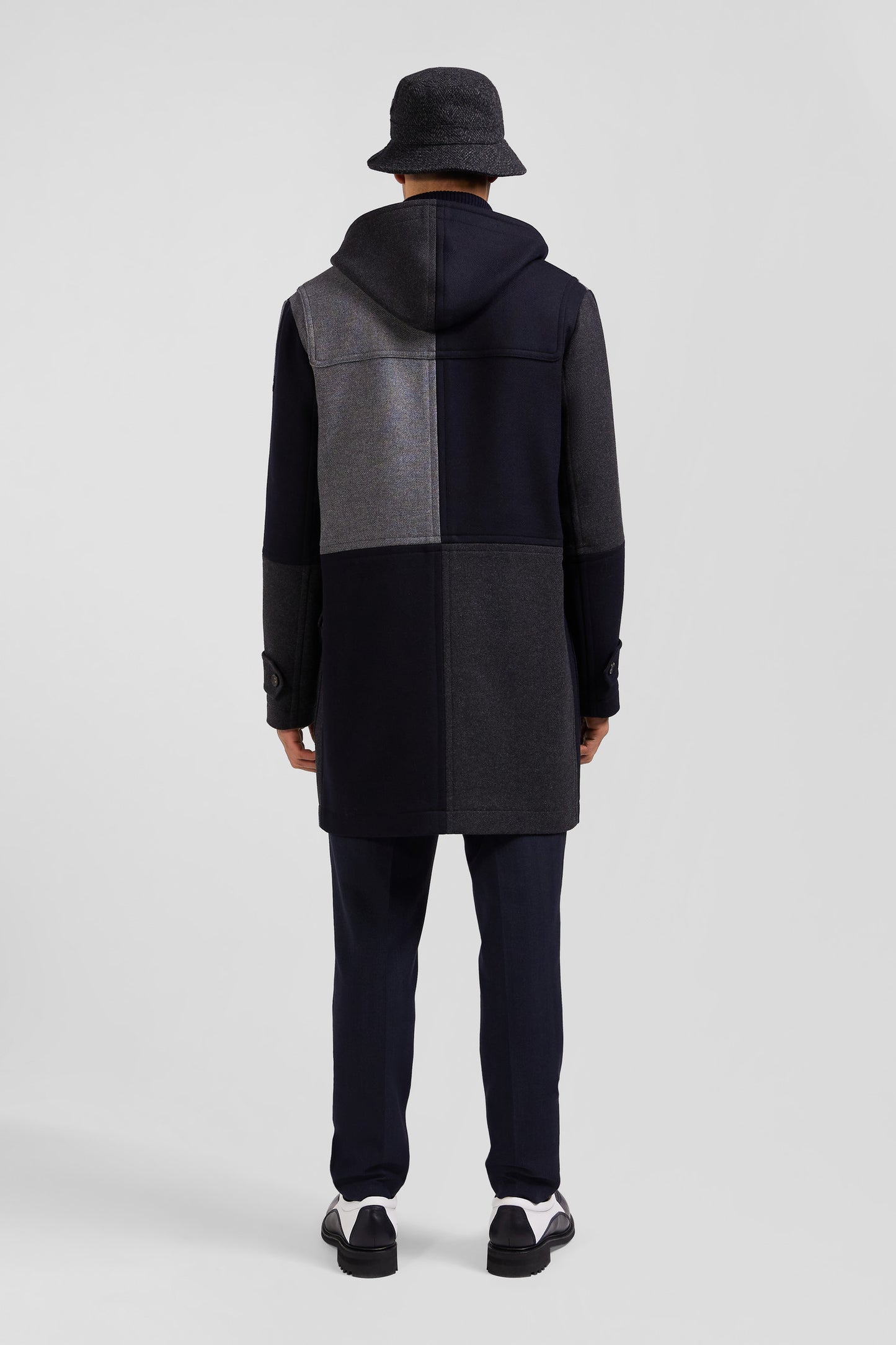 Navy blue Barbarian wool blend duffle coat