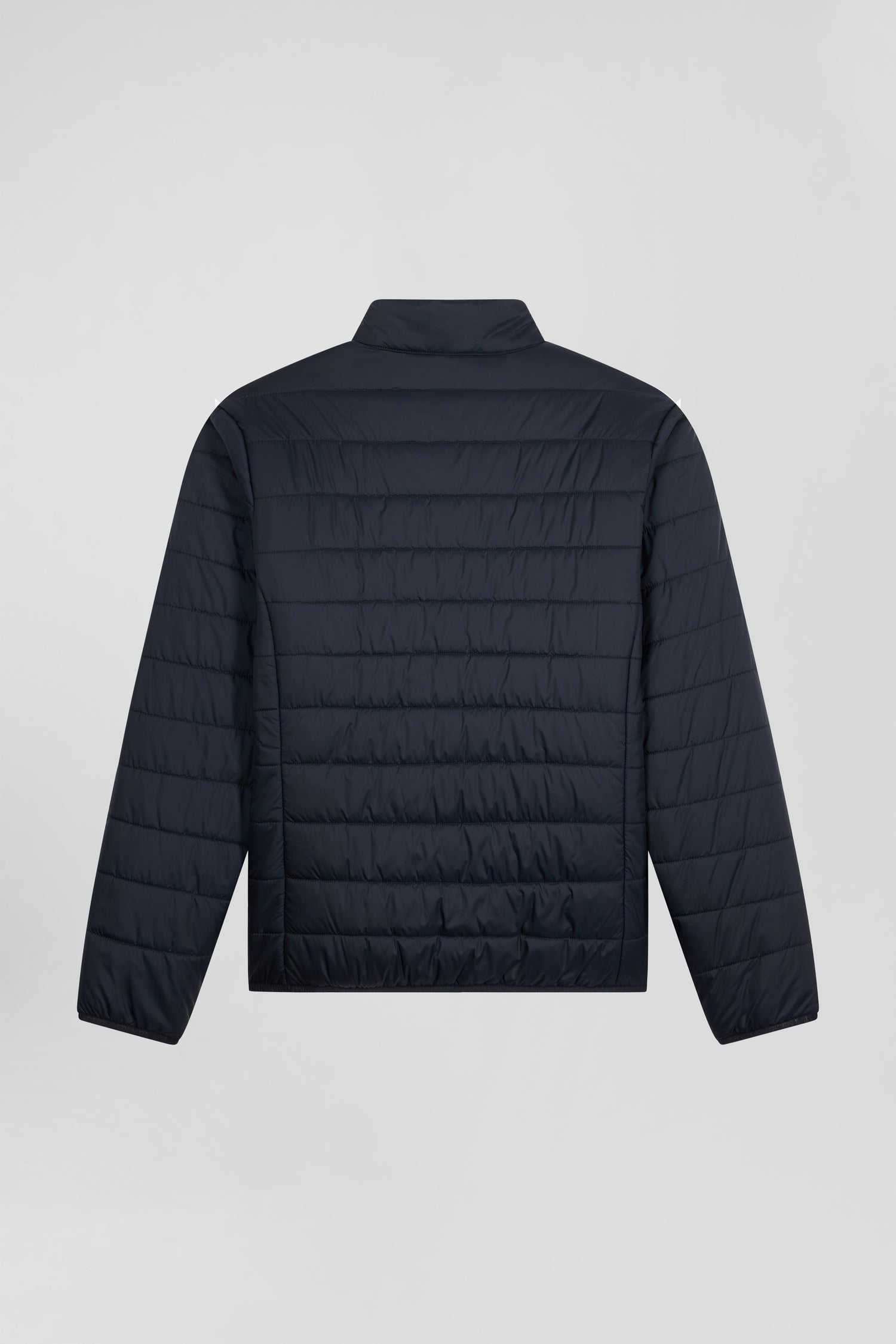 Navy blue long-sleeved high collar down jacket