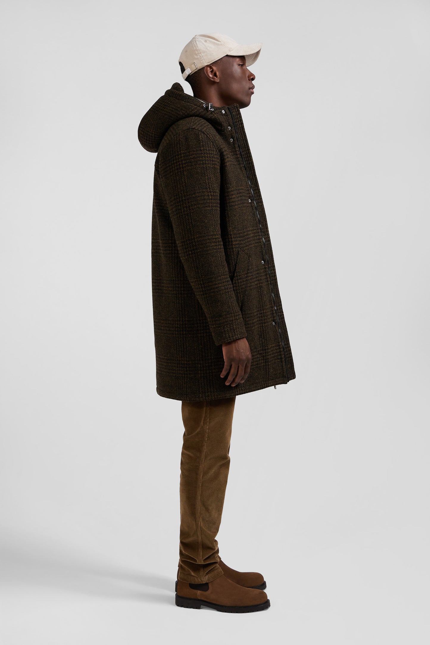 Brown wool parka