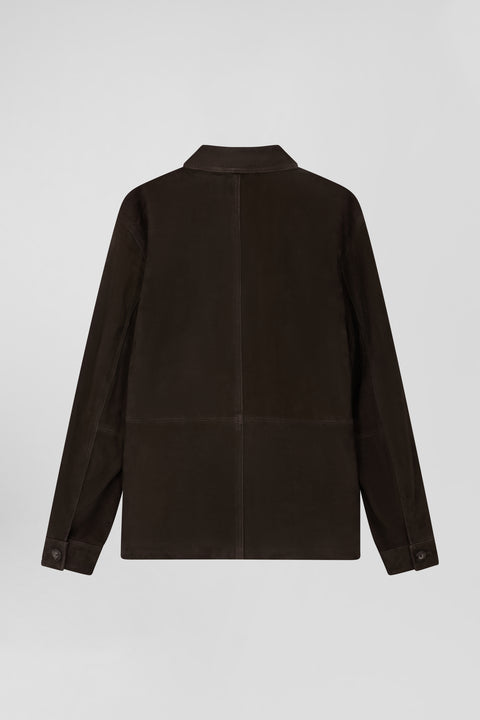 Dark brown Suede Overshirt - Image 2