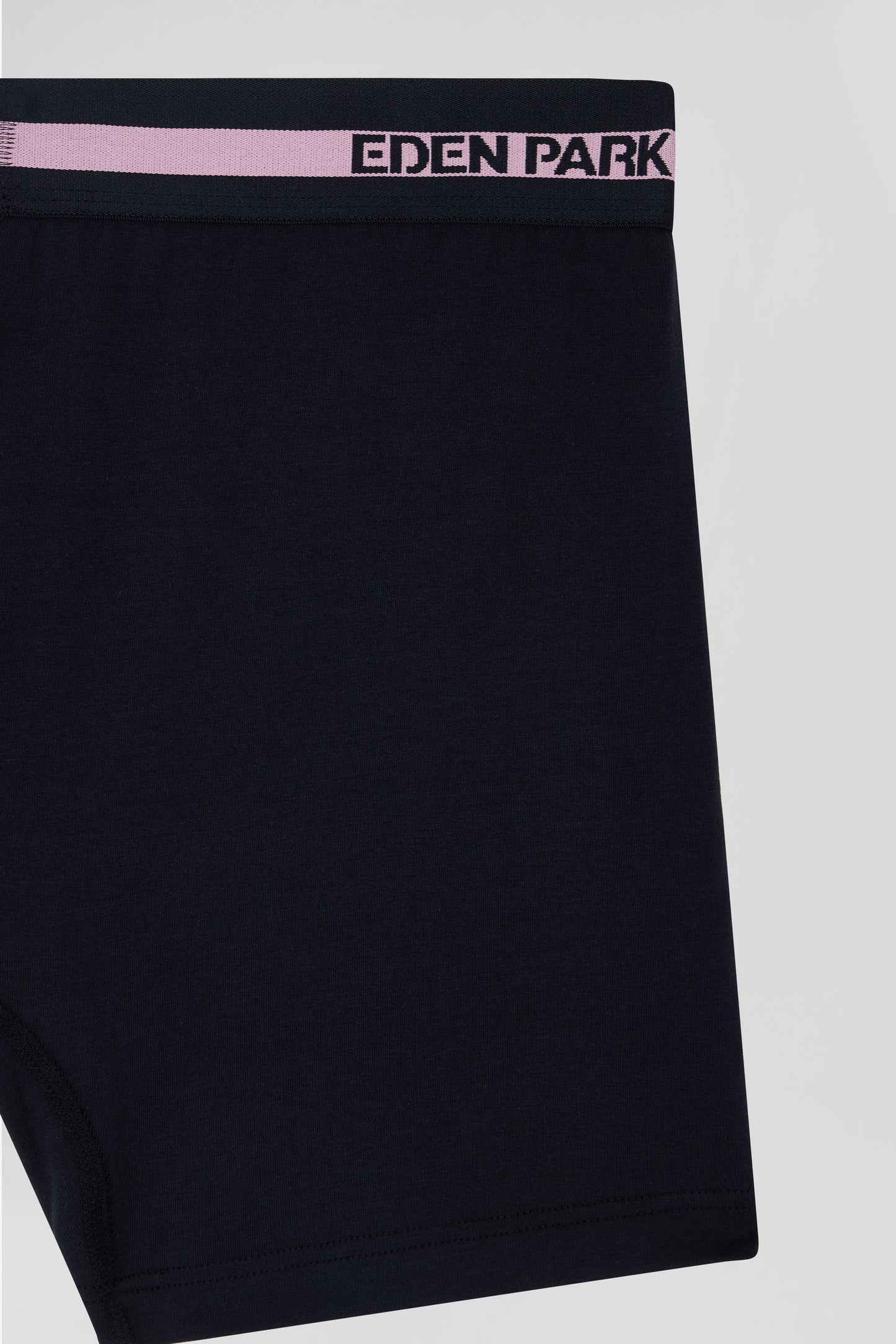 Navy blue stretch cotton boxers with branded waistband