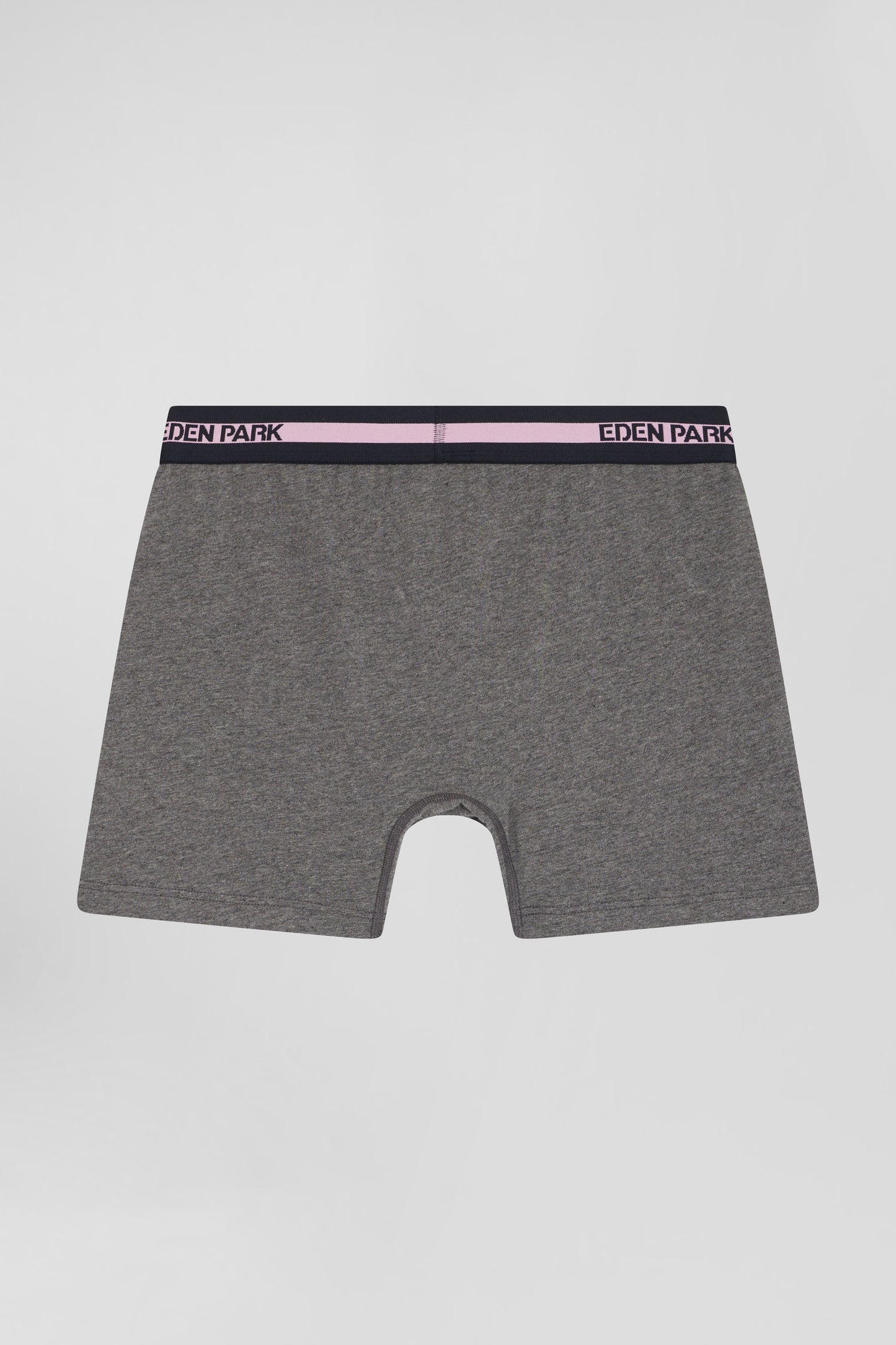 Anthracite grey stretch cotton boxers with branded waistband