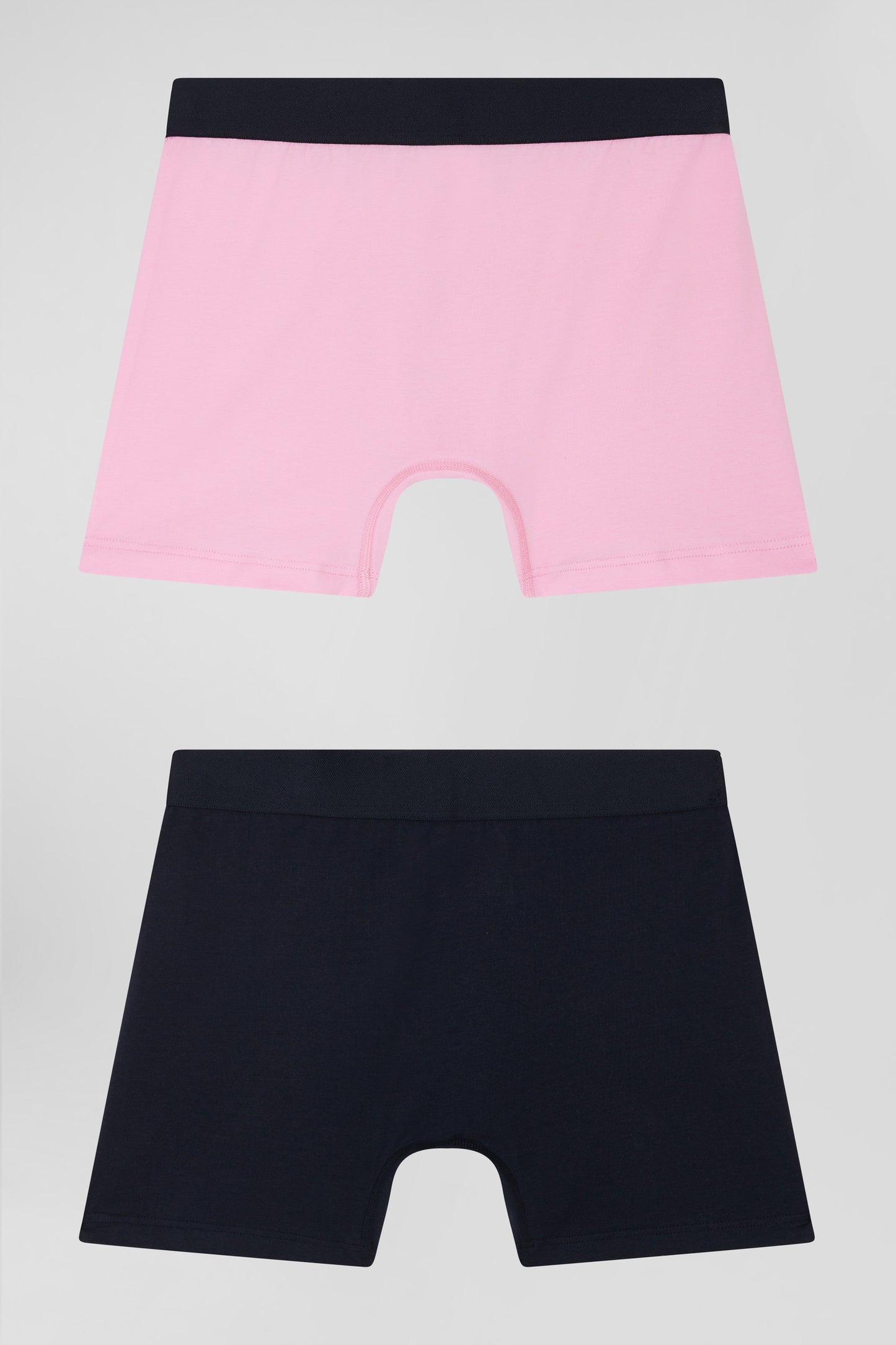 Set of 2 navy blue and pink stretch cotton boxers