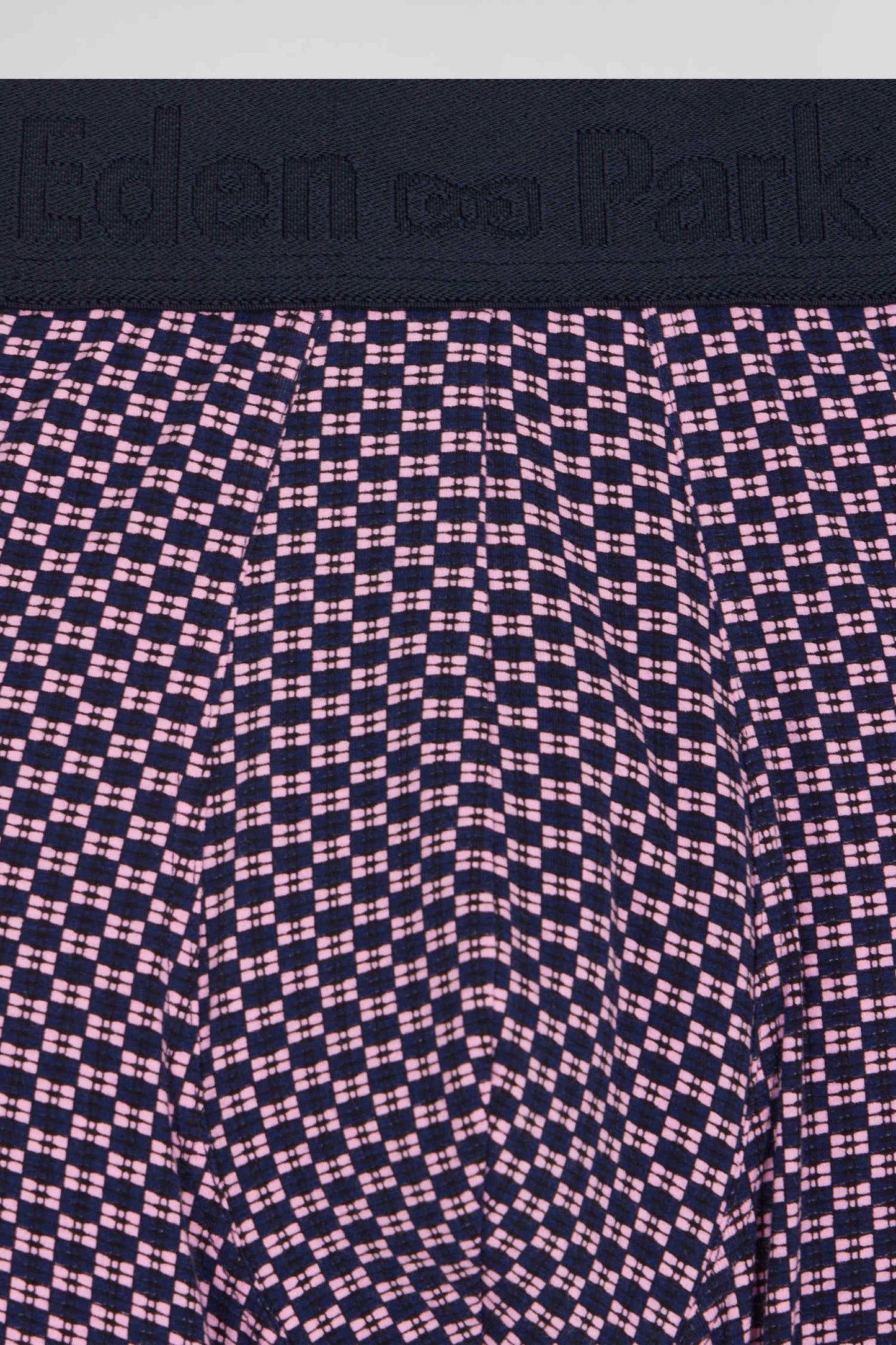 Set of 2 pink stretch cotton boxers with graphic micro patterns