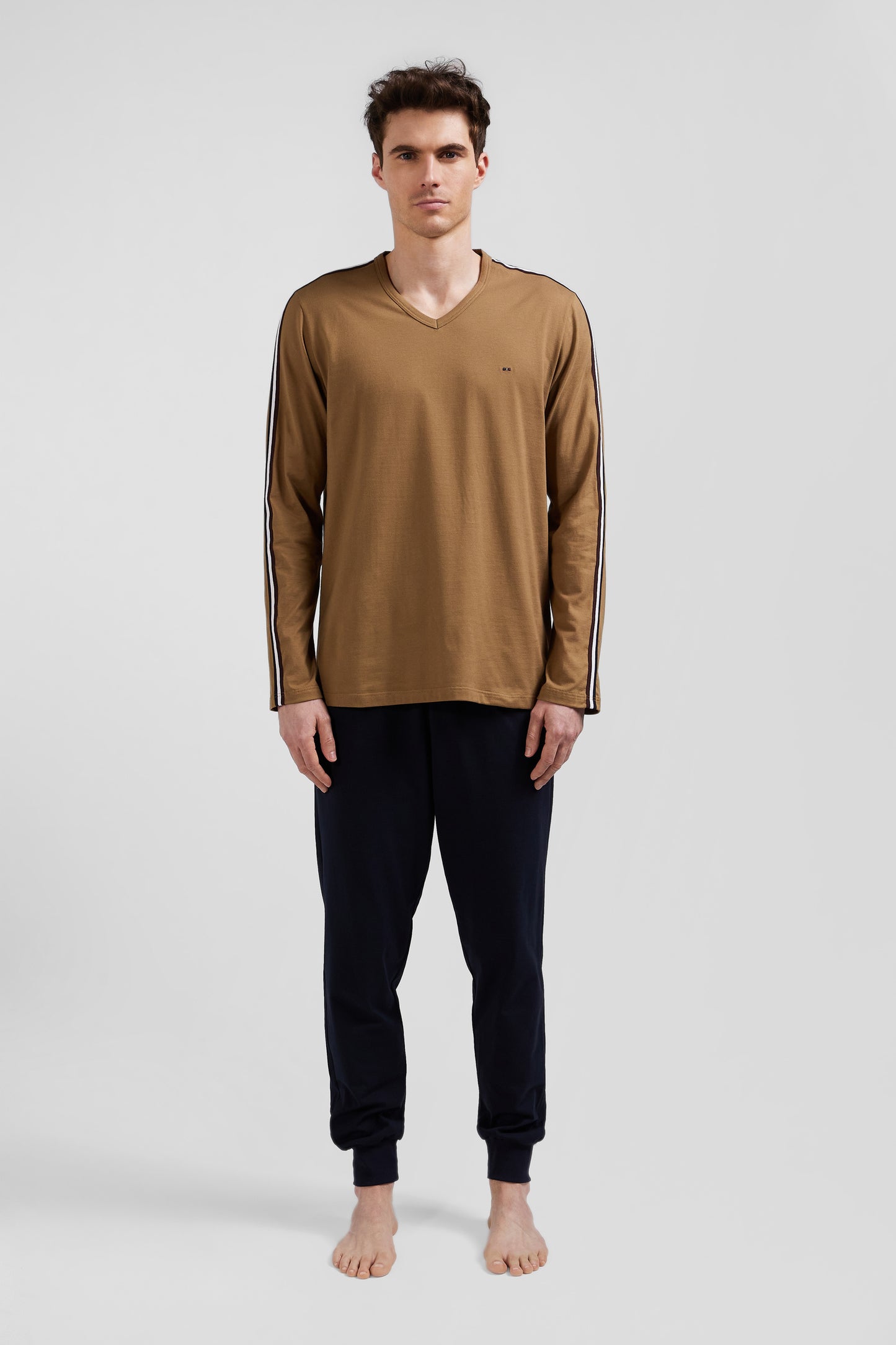 Pyjama long en coton camel