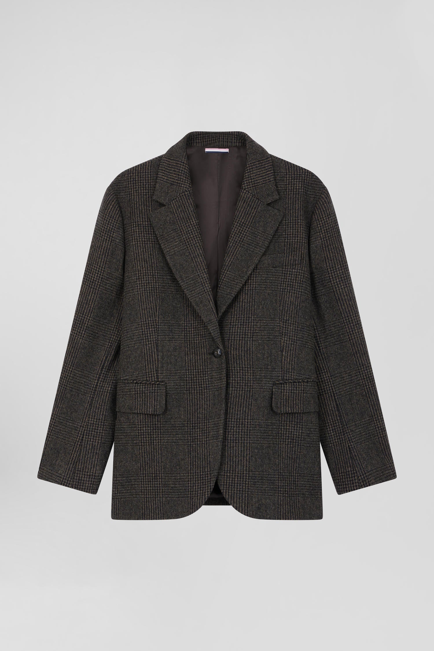 Prince of Wales wool blend blazer Oversized fit