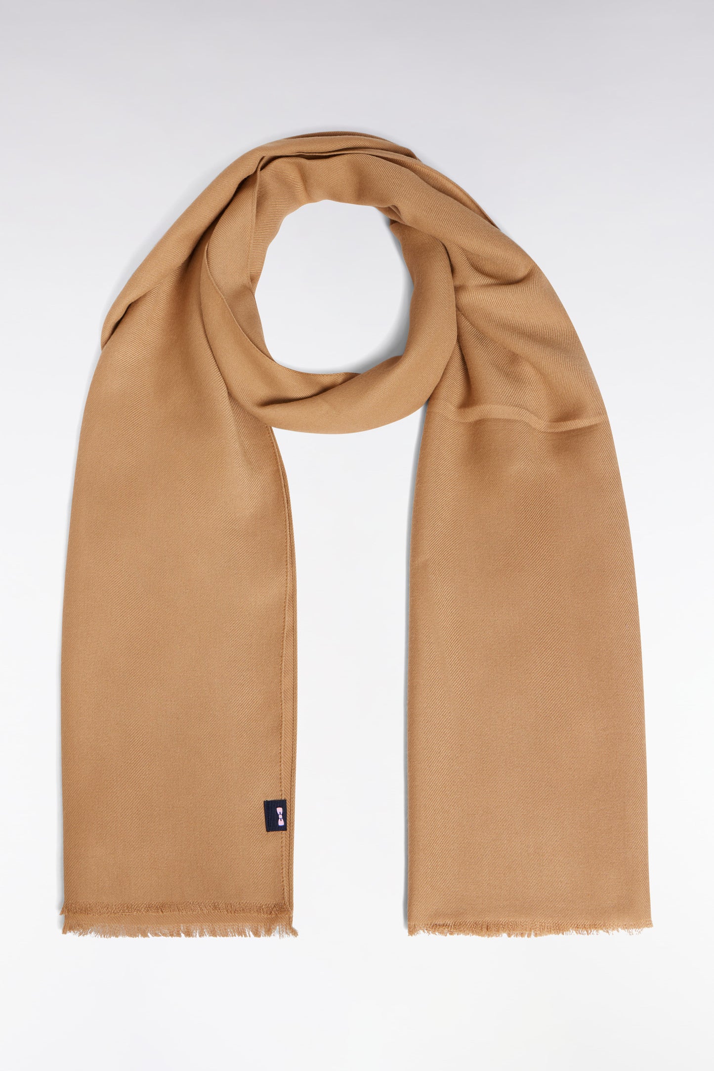 Ochre fringed scarf