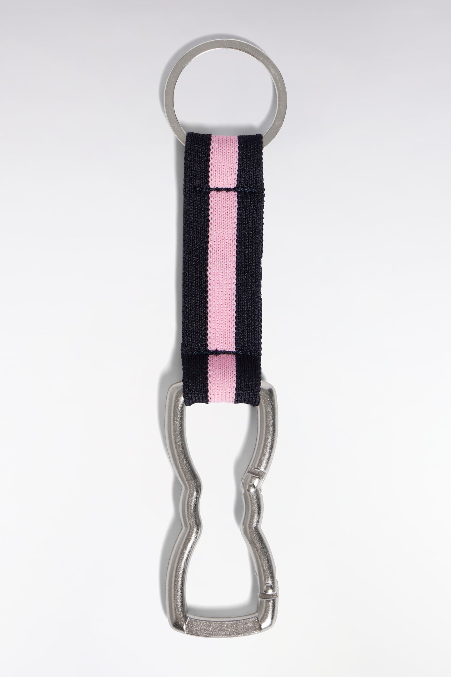 Black and pink carabiner key ring