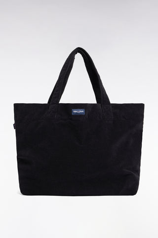 Sac cabas en velours côtelé noir