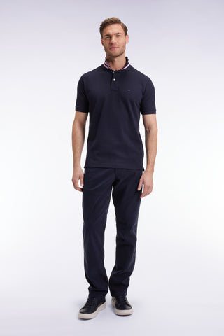 Pantalon chino sans plis en coton stretch marine