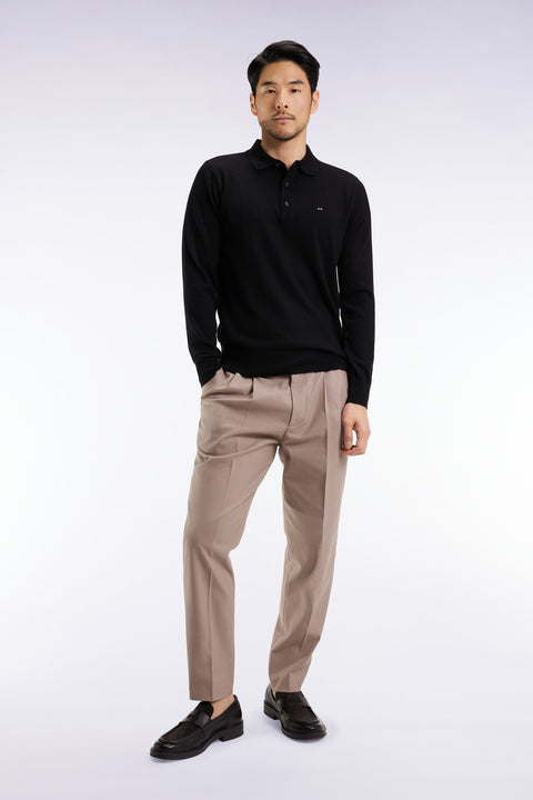 Pantalon à taille élastiquée beige coupe Modern - Image 1