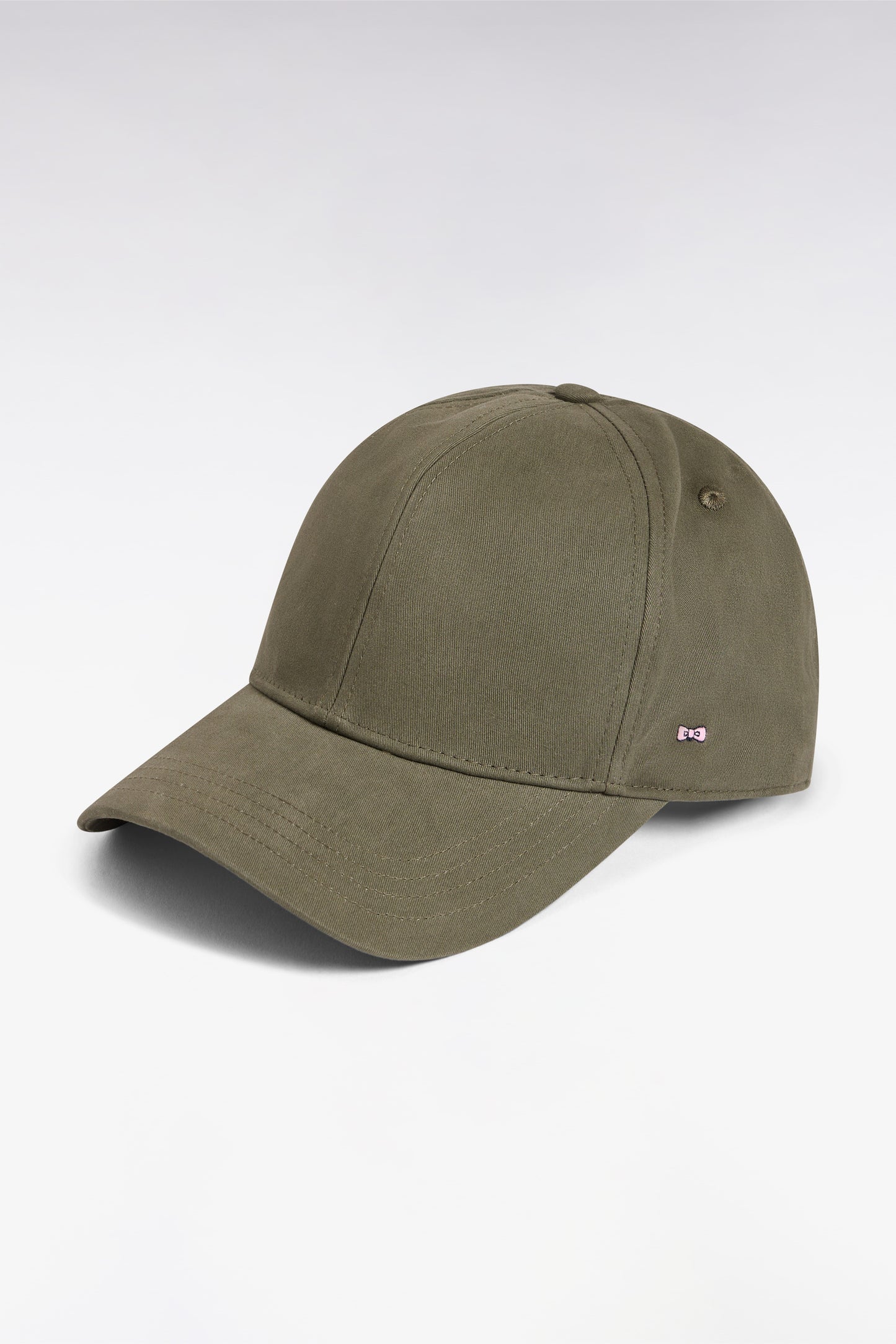 Khaki cotton piqué cap