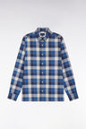 Blue cotton straight-cut check shirt