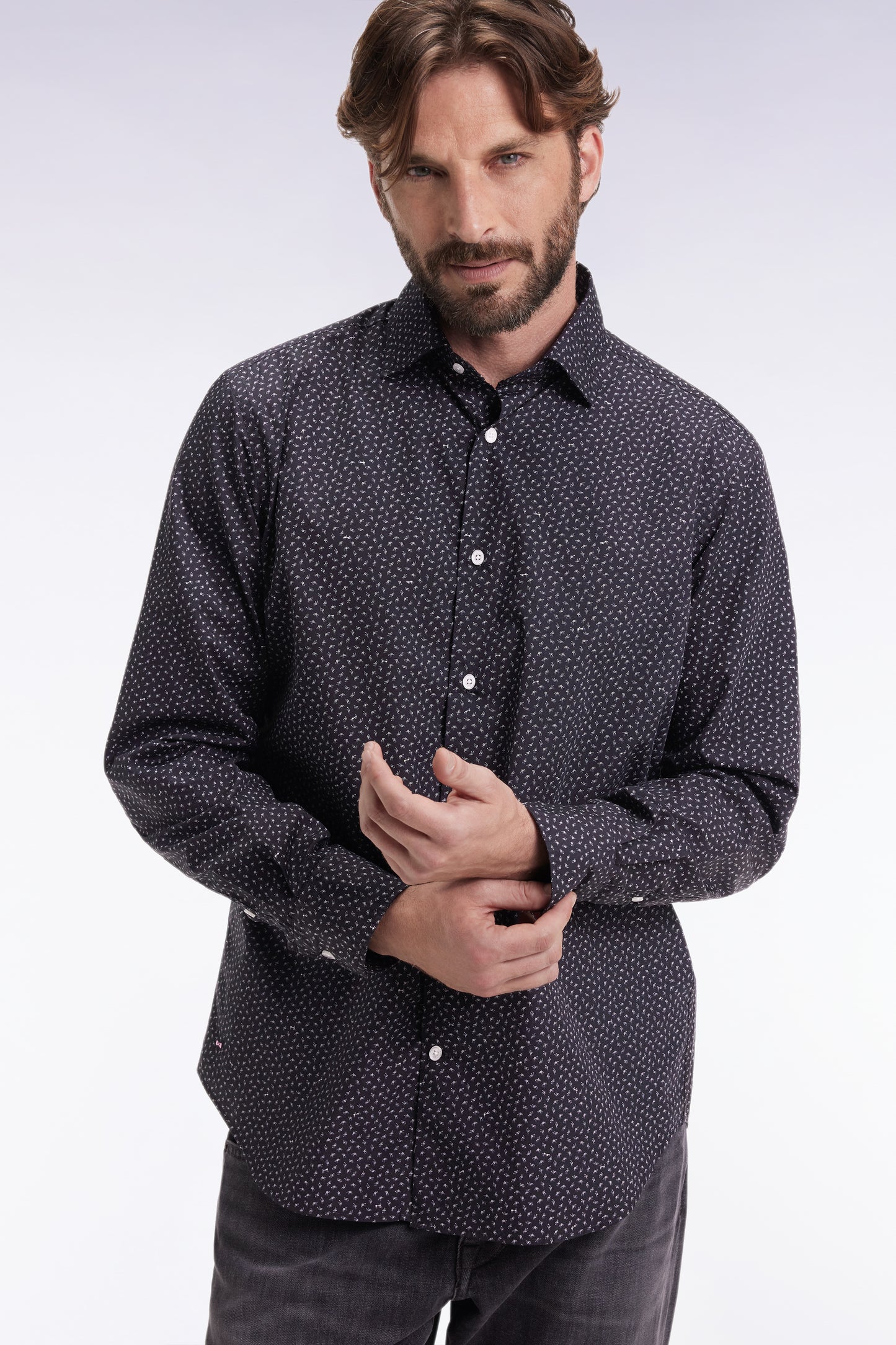 Blue-grey cotton shirt