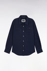 Relaxed fit navy cotton poplin shirt