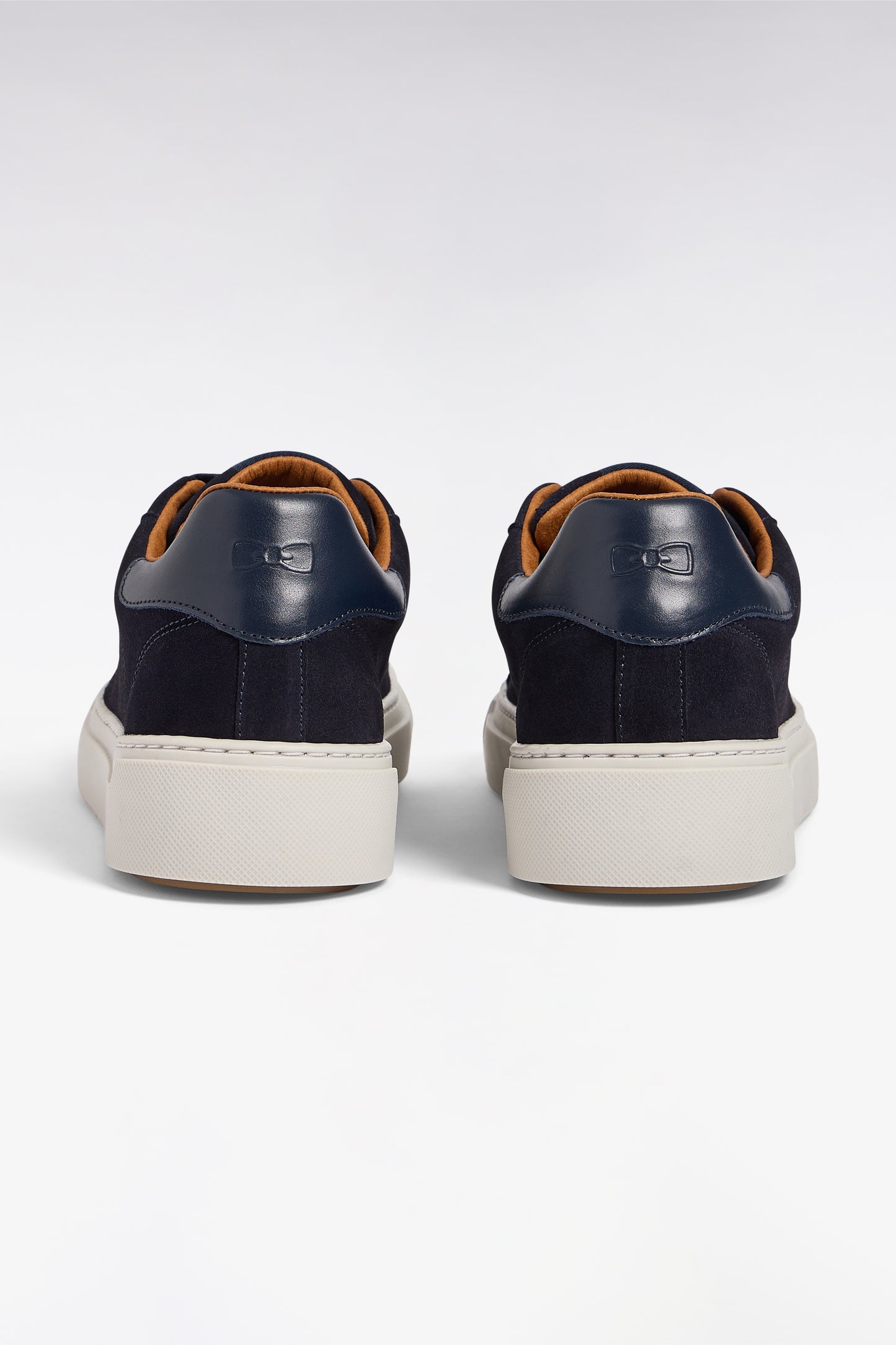 Navy suede low-top sneakers