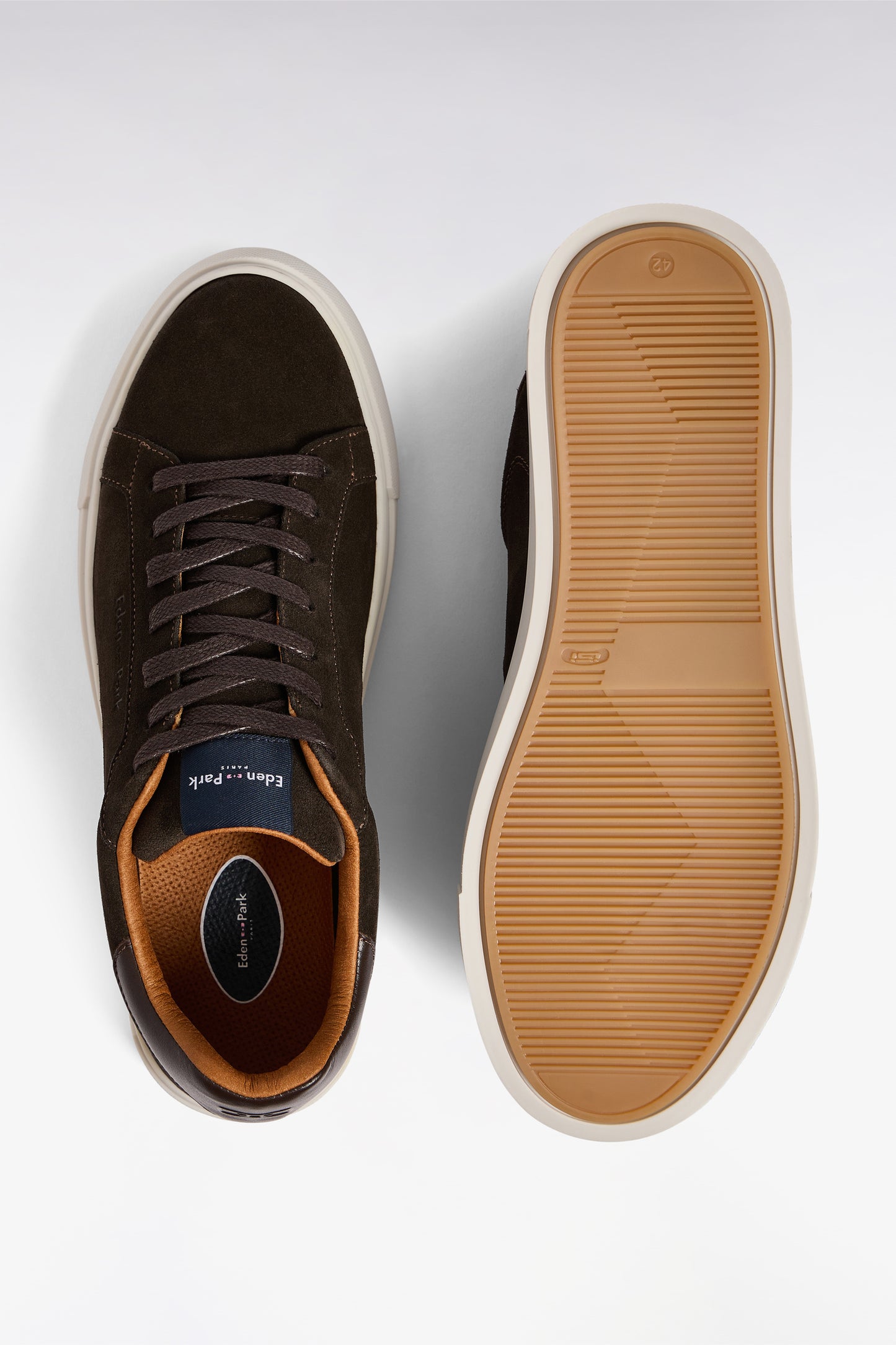 Navy suede low-top sneakers