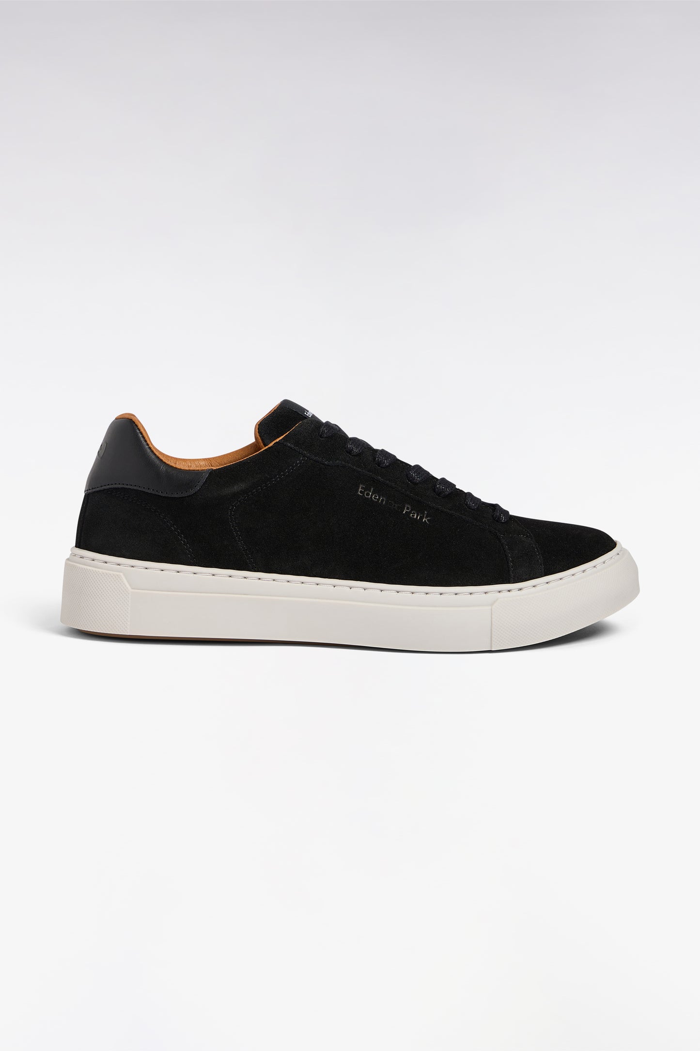 Black suede low-top sneakers