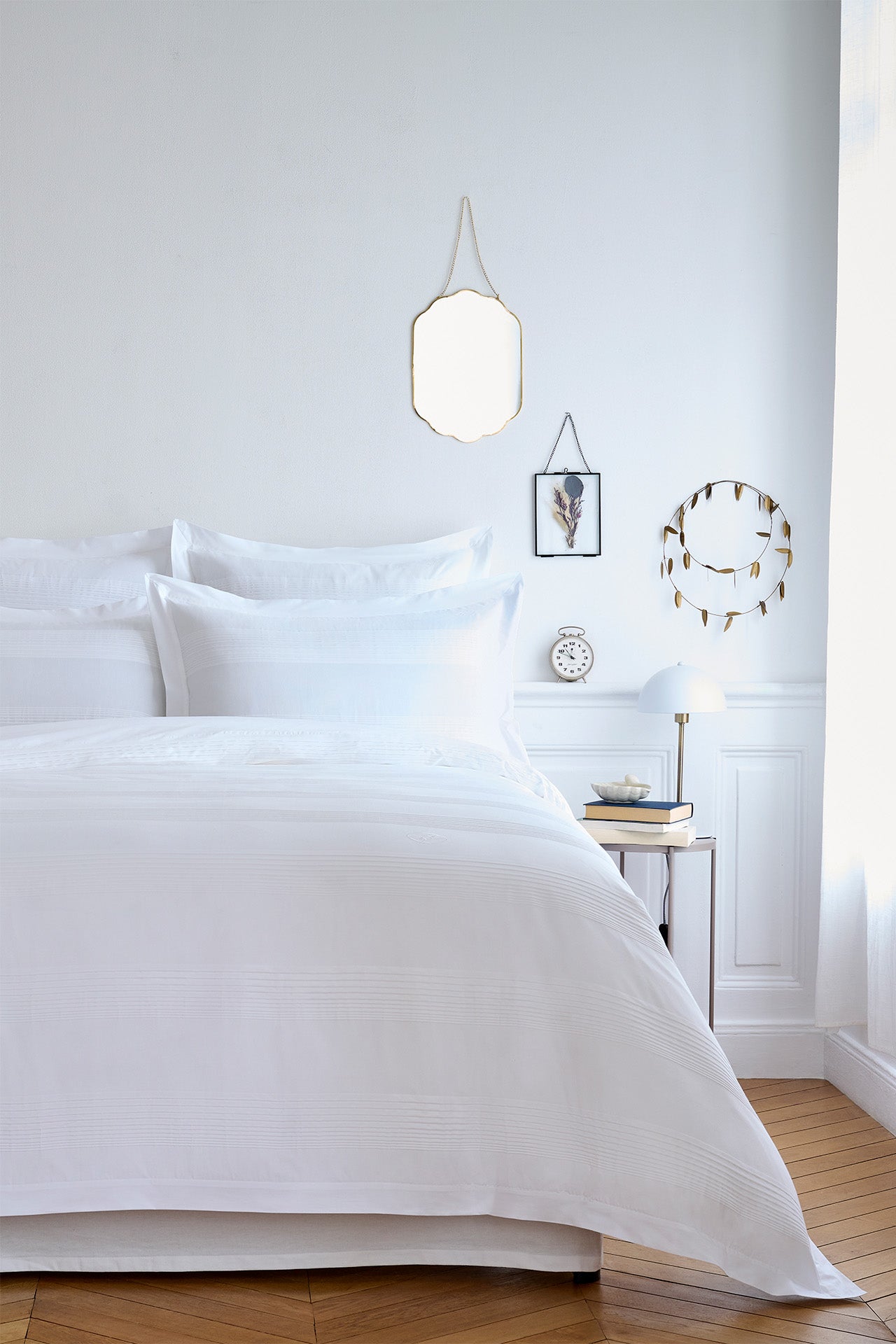 White cotton percale comforter cover
