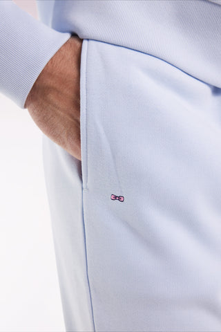 Jogging suit in sky-scratch fleece, straight cut