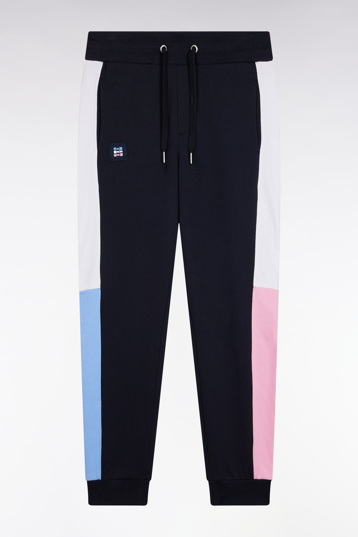 Navy colorblock brushed fleece straight-leg jogging suit