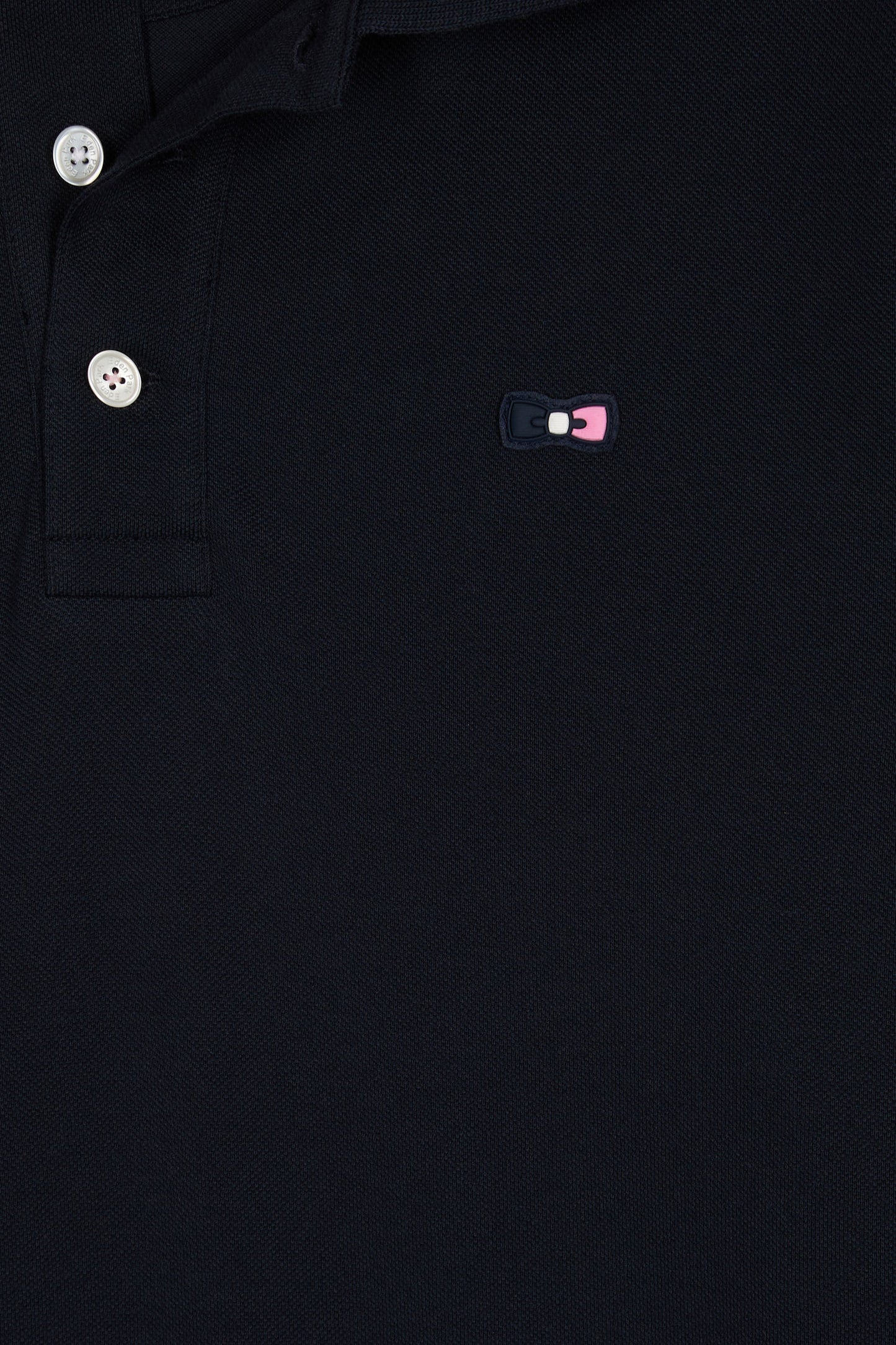 Relaxed fit long-sleeved polo shirt in navy cotton