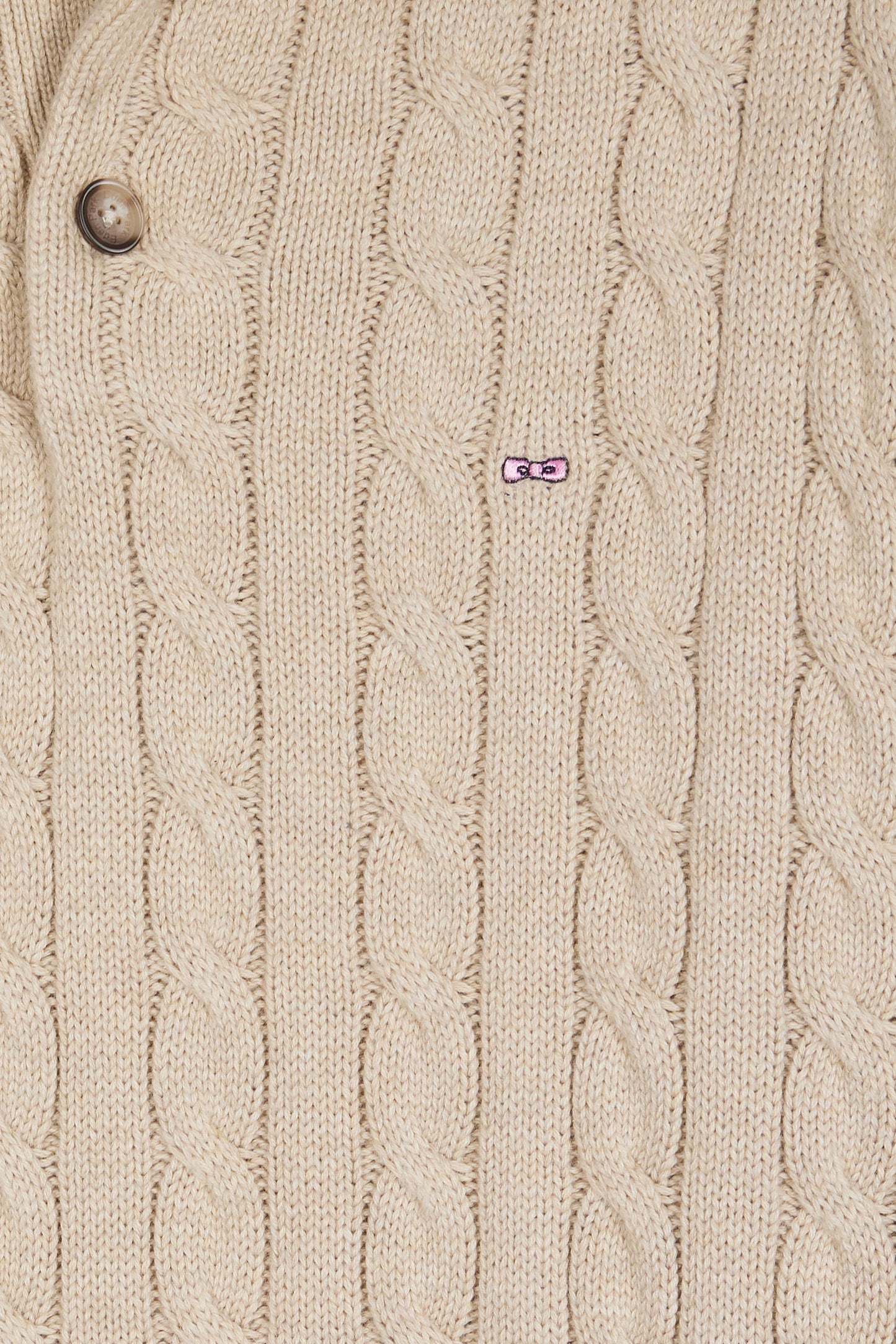 Pull col maillot en coton torsadé beige