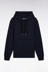 Sweatshirt à capuche en coton marine coupe droite