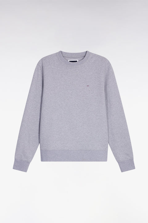 Sweatshirt à col rond en coton gris coupe droite - Image 2