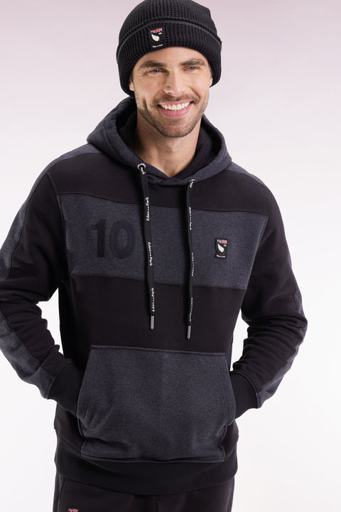 Relaxed fit hooded sweatshirt in dark grey cotton - Image 3