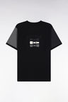 T-shirt à manches courtes contrastées en coton noir